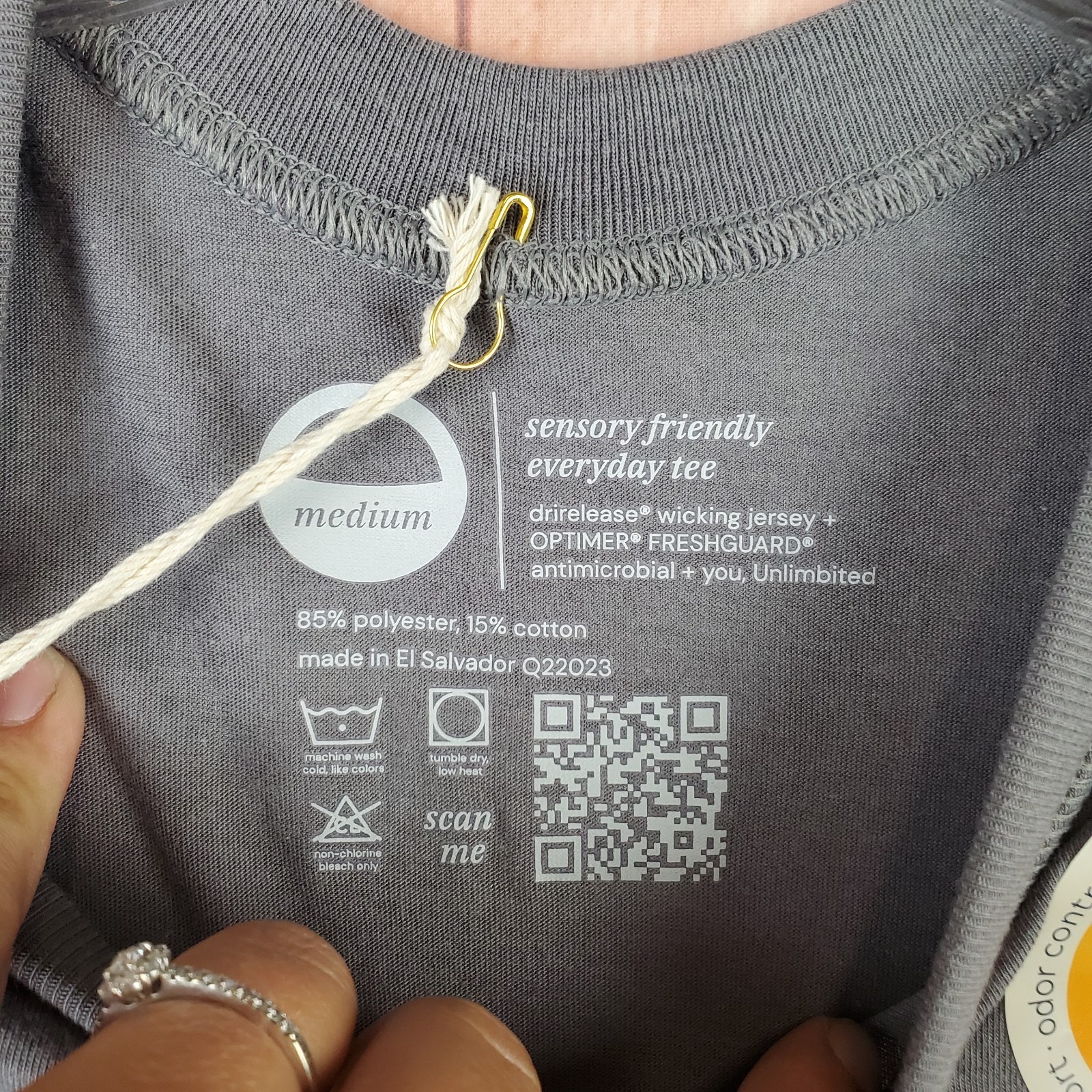 No Limbits Drirelease Freshguard Sensory Friendly Everyday Tee Shirt Men M Gray — image 4 of 7